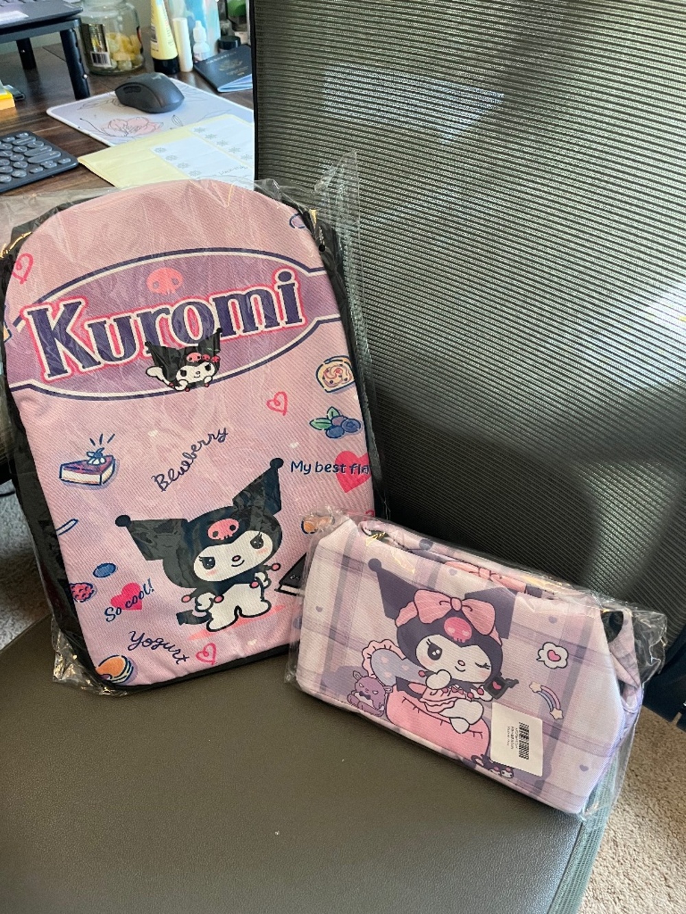 Kuromi backpack and lunchbox